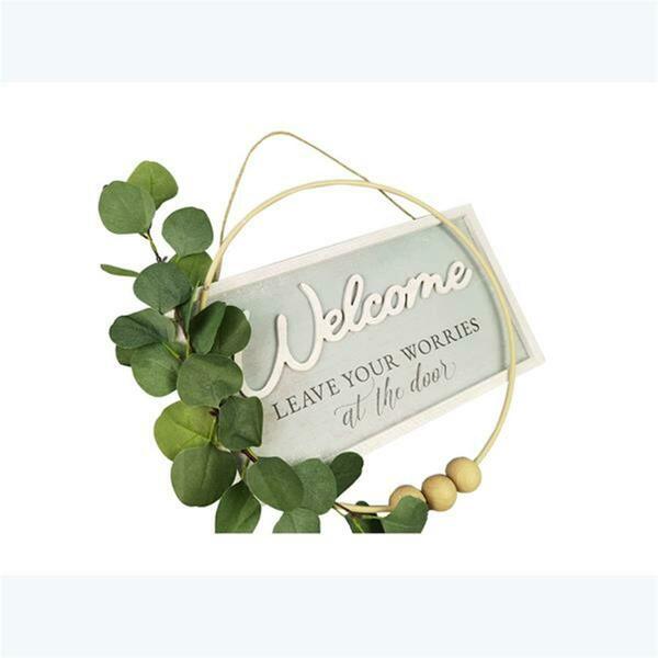 Youngs Wood Hoop Wall Welcome Sign 10793